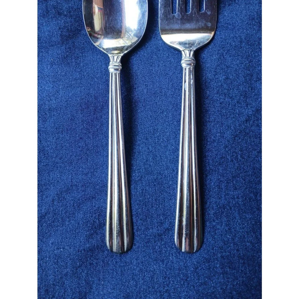 Pfaltzgraff Hampton Forge Stainless Serving Fork and Spoon